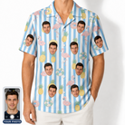 Men's Flamingo Fizz Custom Face Hawaiian Shirt