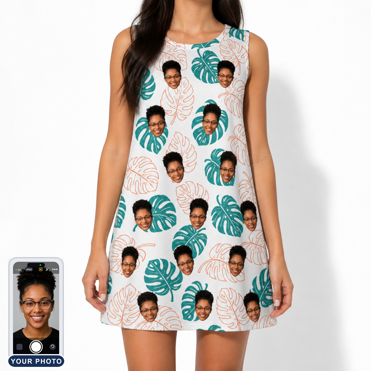 Women's Caladium Carnival Custom Face Tank Dress
