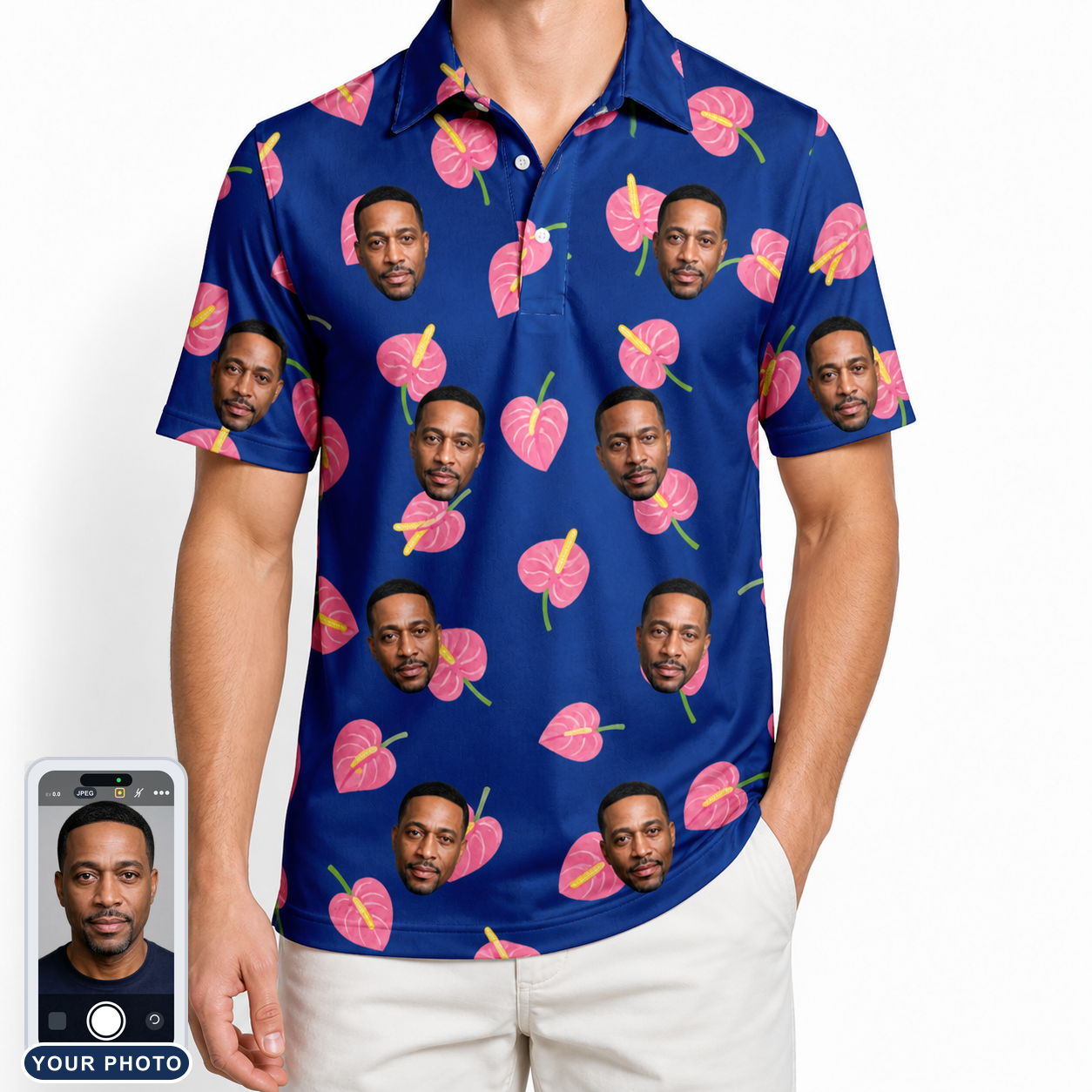Men's Arum Around Custom Face Polo Shirt