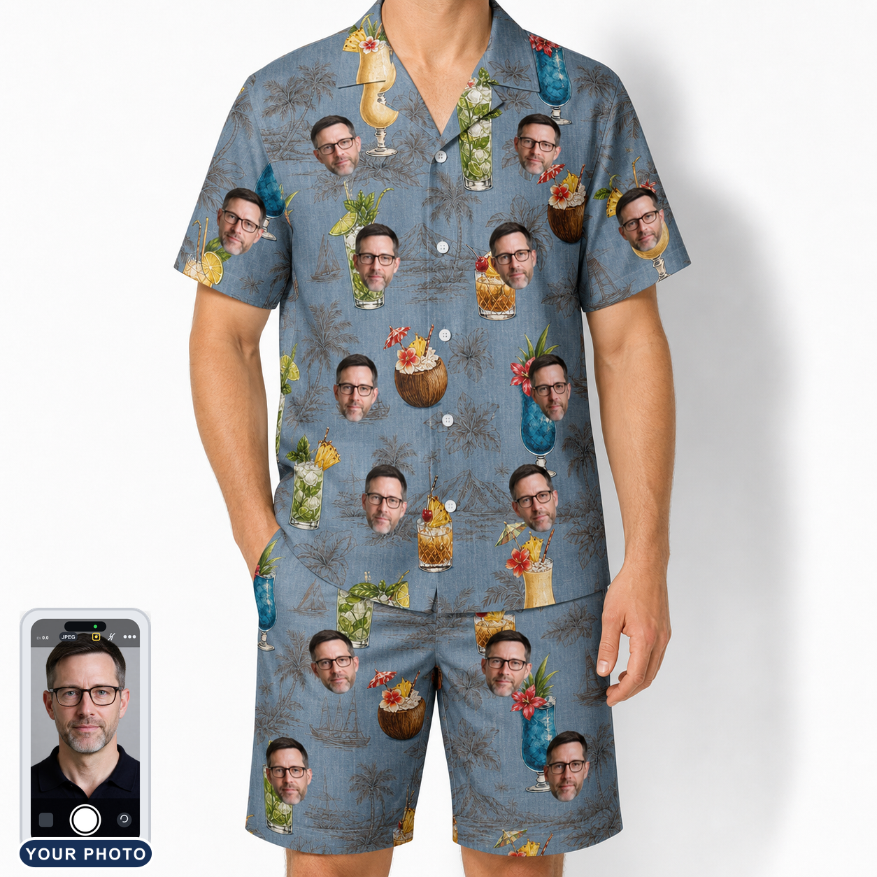 Men's Agave Affair Custom Face Shirt & Shorts Set