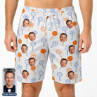 Men's Taffy Twirl Custom Face Beach Shorts