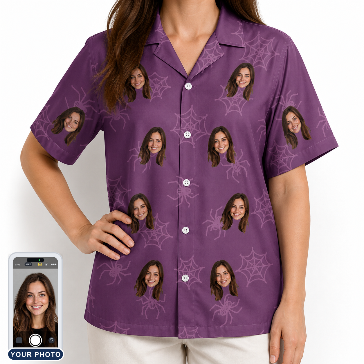 Women's Spindle Specters Custom Face Hawaiian Shirt