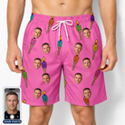 Men's Vintage Volcano Custom Face Beach Shorts