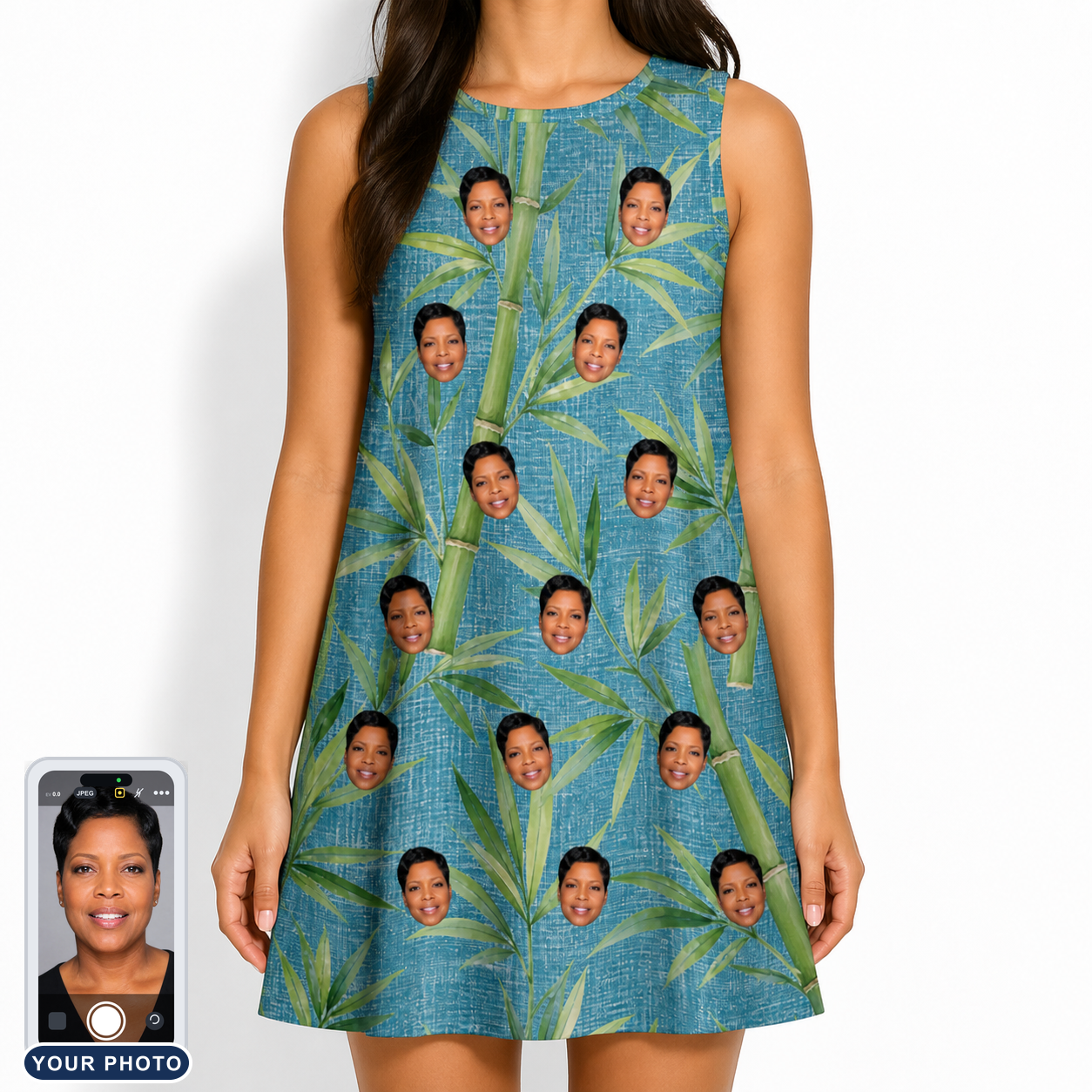 Women's Bamboo Boogie Custom Face Tank Dress
