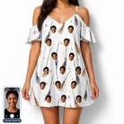 Women's Cackle Commuters Custom Face Off-Shoulder Dress