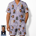 Men's Grinning Gravestones Custom Face Shirt & Shorts Set