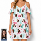 Women's Long-Legged Luau Custom Face Off-Shoulder Dress