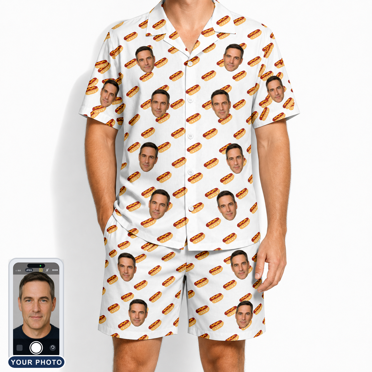 Men's Frank Feast Custom Face Shirt & Shorts Set