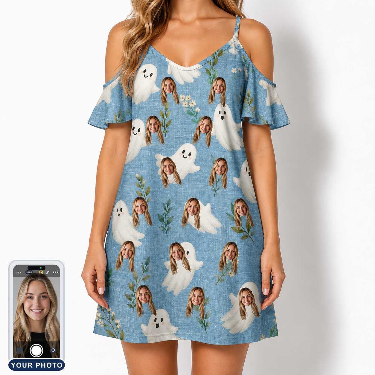 Women's Wisp Whimsy Custom Face Off-Shoulder Dress