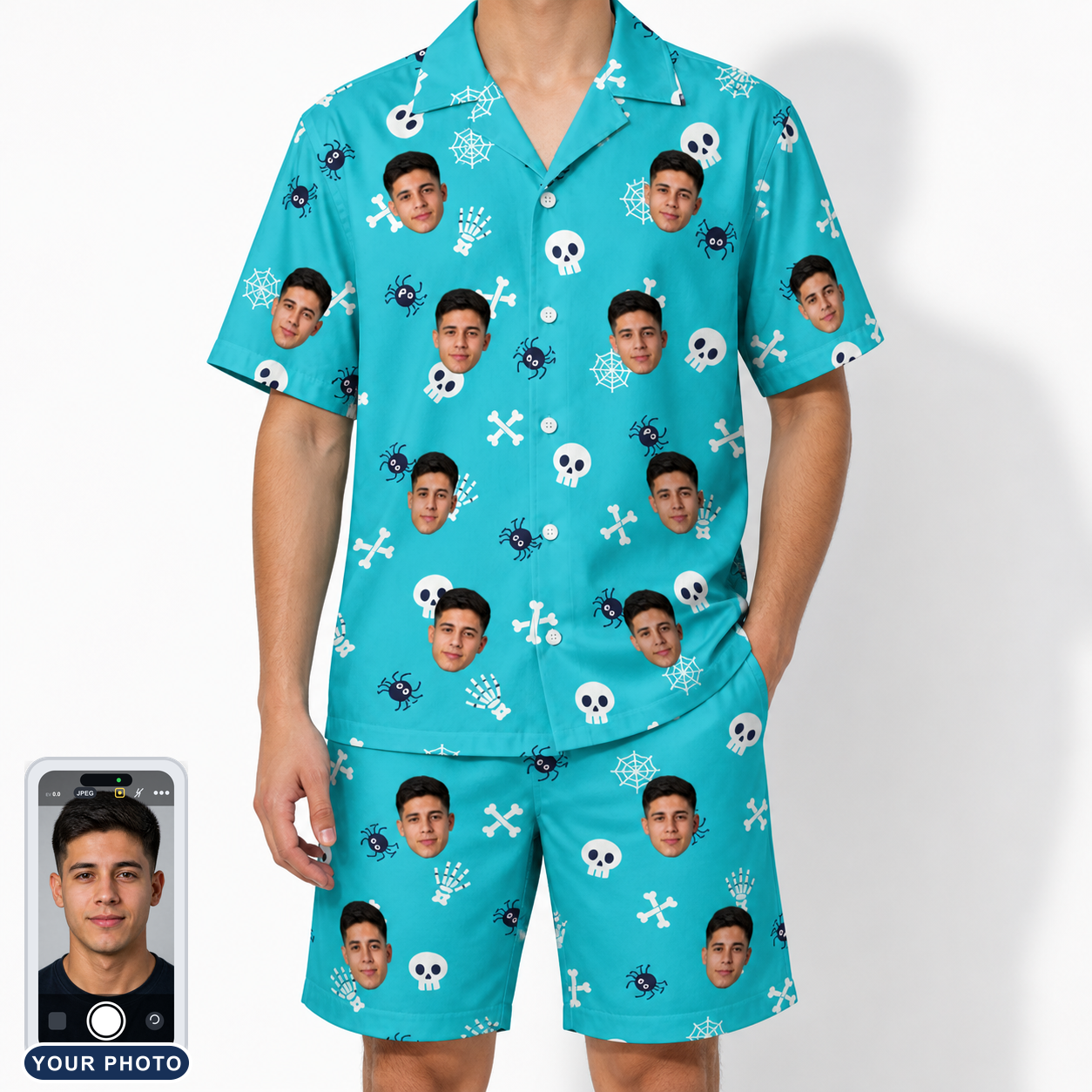 Men's Cranium Capers Custom Face Shirt & Shorts Set