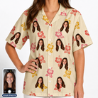 Women's Hibiscus Hustle Custom Face Hawaiian Shirt