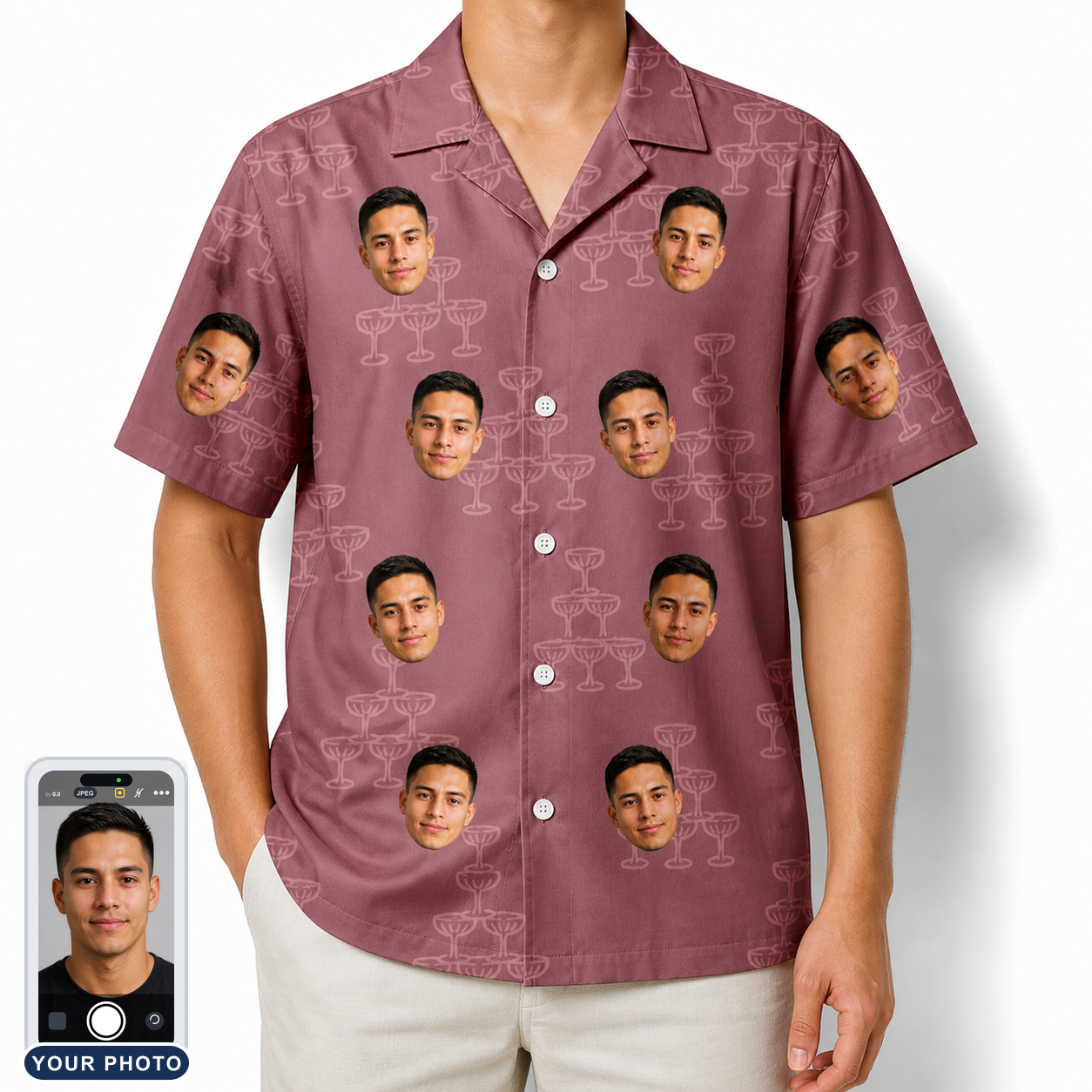 Men's Marrytime Mimosas Custom Face Hawaiian Shirt