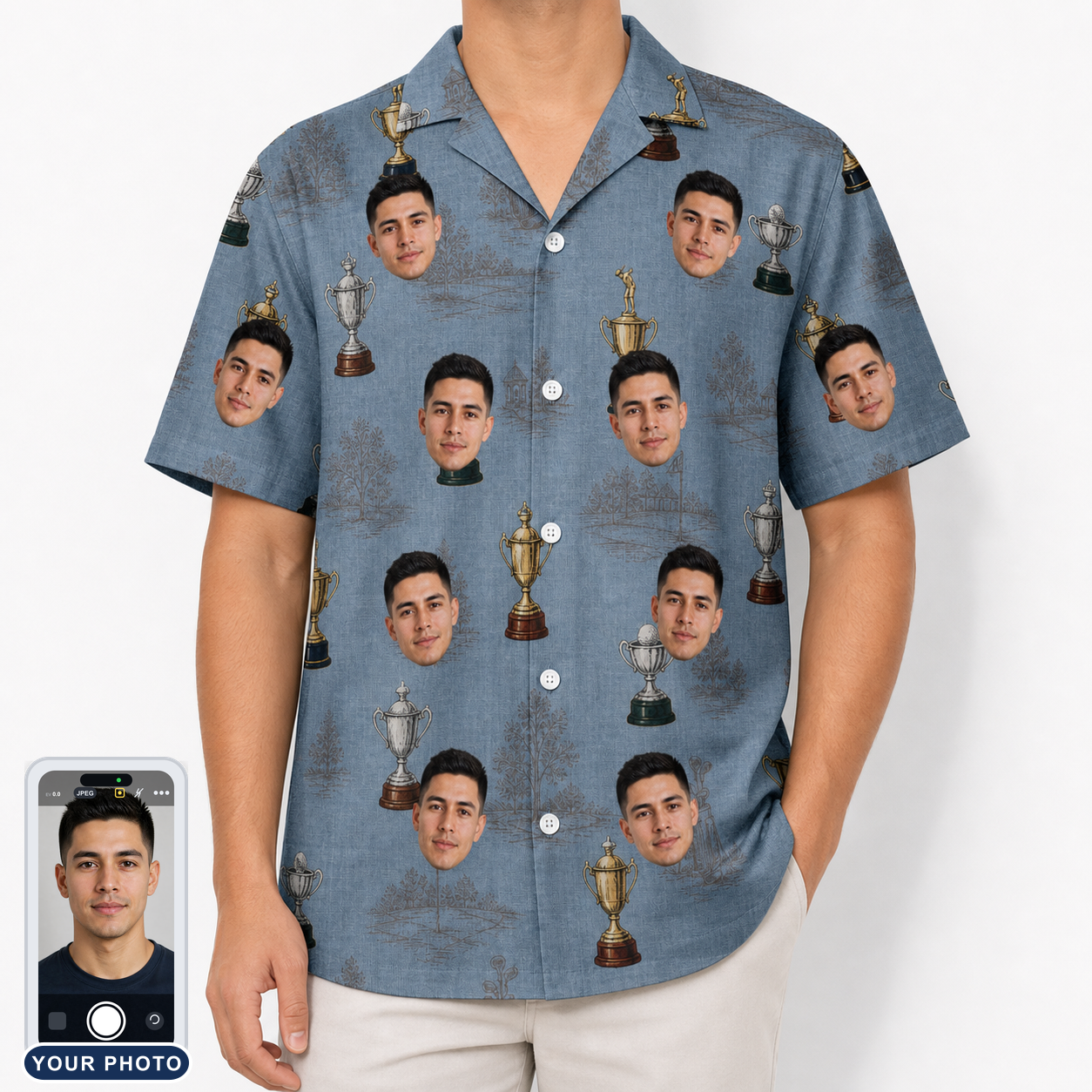 Men's Ace Accolades Custom Face Hawaiian Shirt