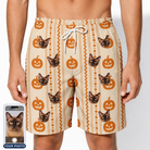 Men's Spooky Squash Custom Cat Face Beach Shorts