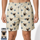 Men's Puppy Prints Custom Dog Face Beach Shorts