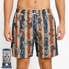Men's Christmas Cuffs Custom Cat Face Beach Shorts