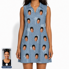 Women's Midcentury Mirage Custom Face V-Neck Dress