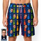 Men's Necktie Nostalgia Custom Face Beach Shorts