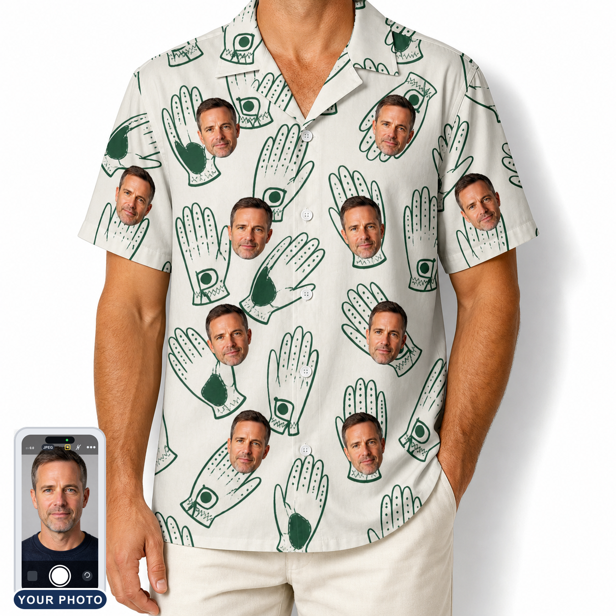 Men's Glove Affair Custom Face Hawaiian Shirt