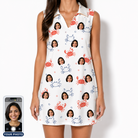 Women's Crab Capers Custom Face V-Neck Dress