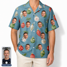 Men's Glimmer Globes Custom Face Hawaiian Shirt