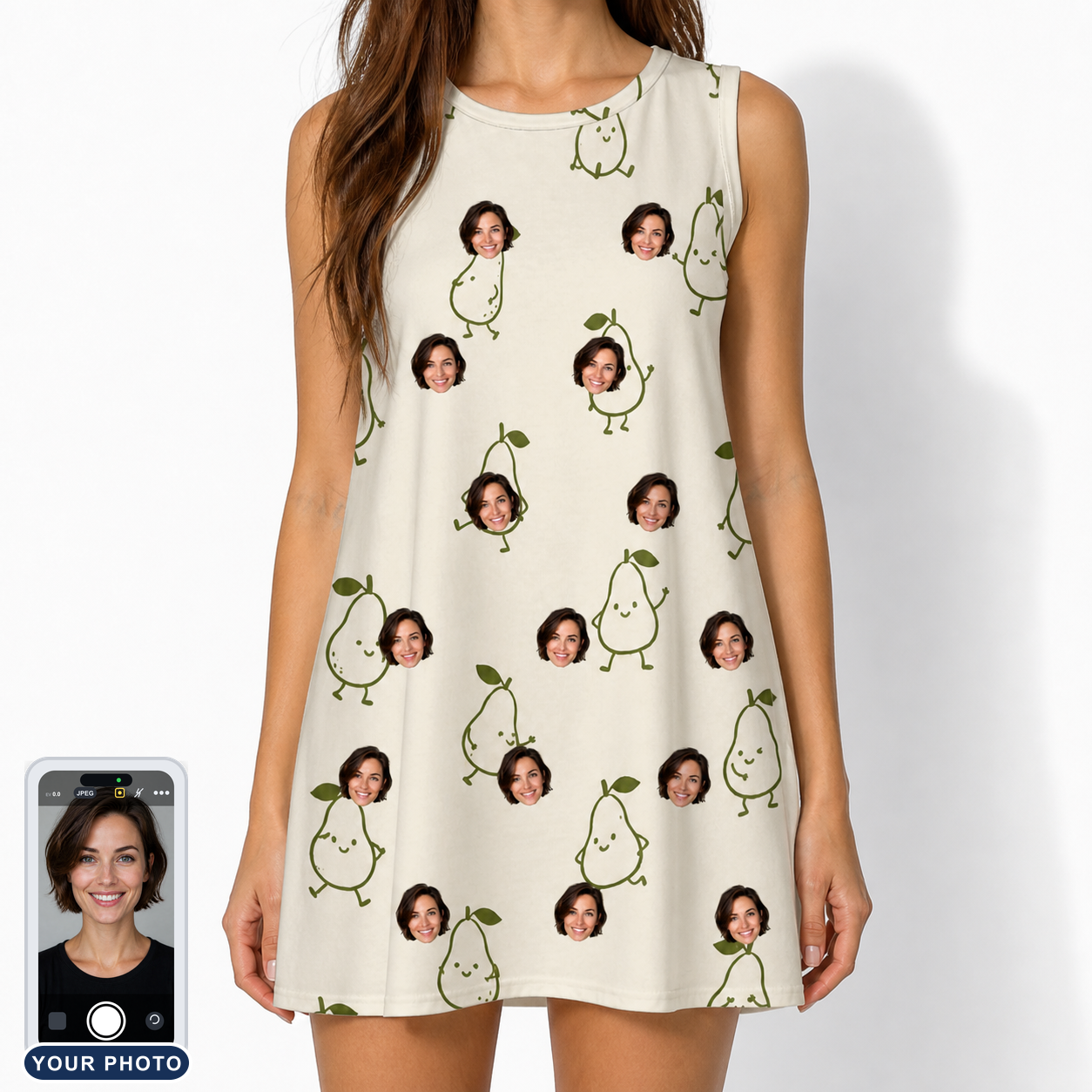Women's Pear Pressure Custom Face Tank Dress