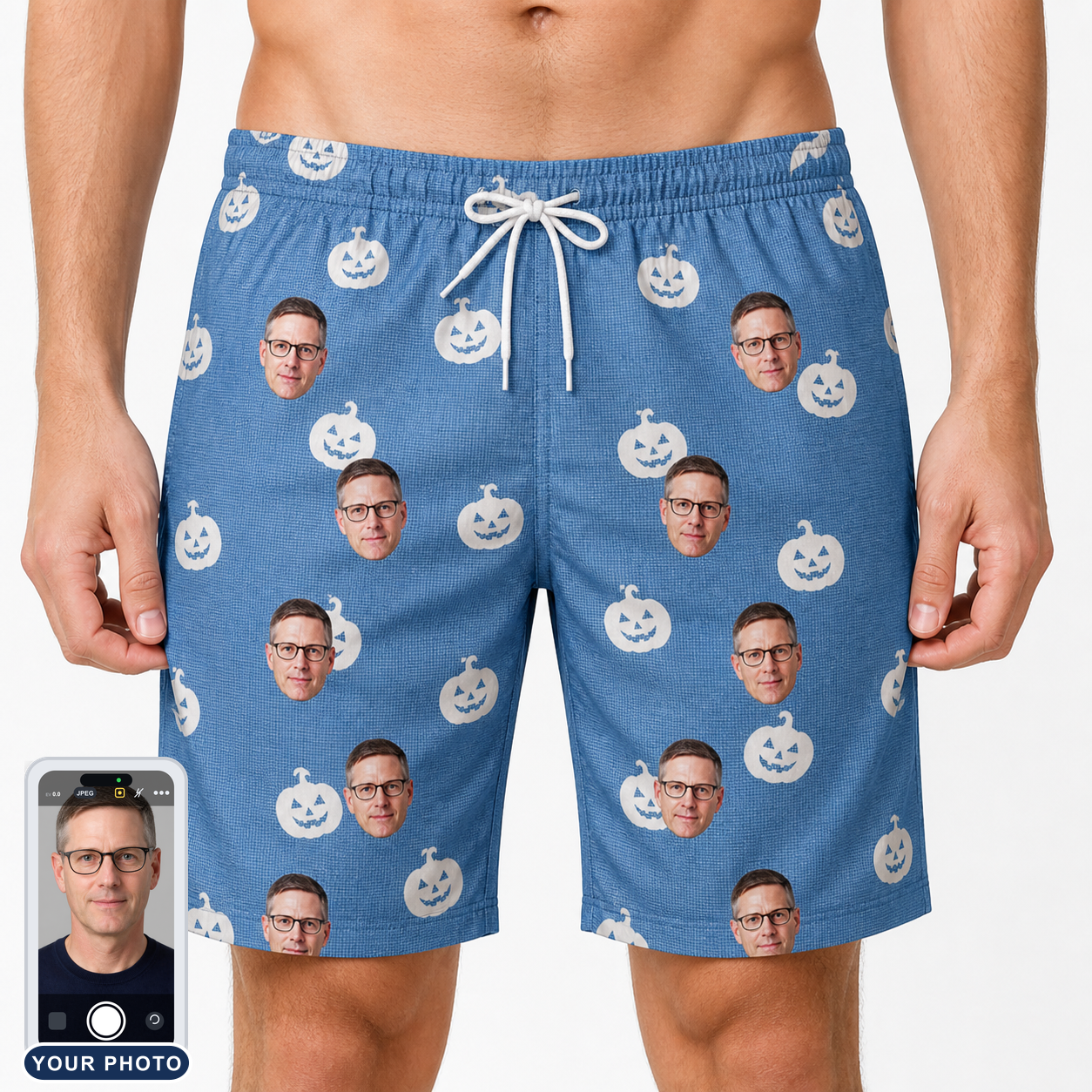 Men's Autumn Orbs Custom Face Beach Shorts