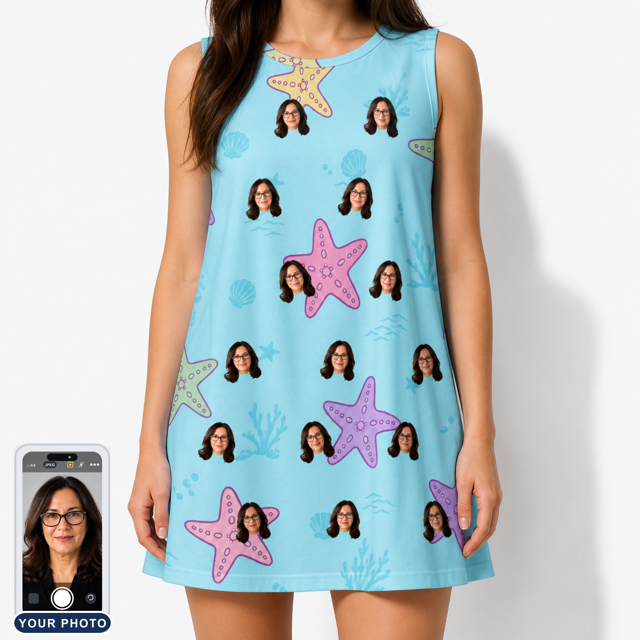 Women's Nautical Nuptials Custom Face Tank Dress