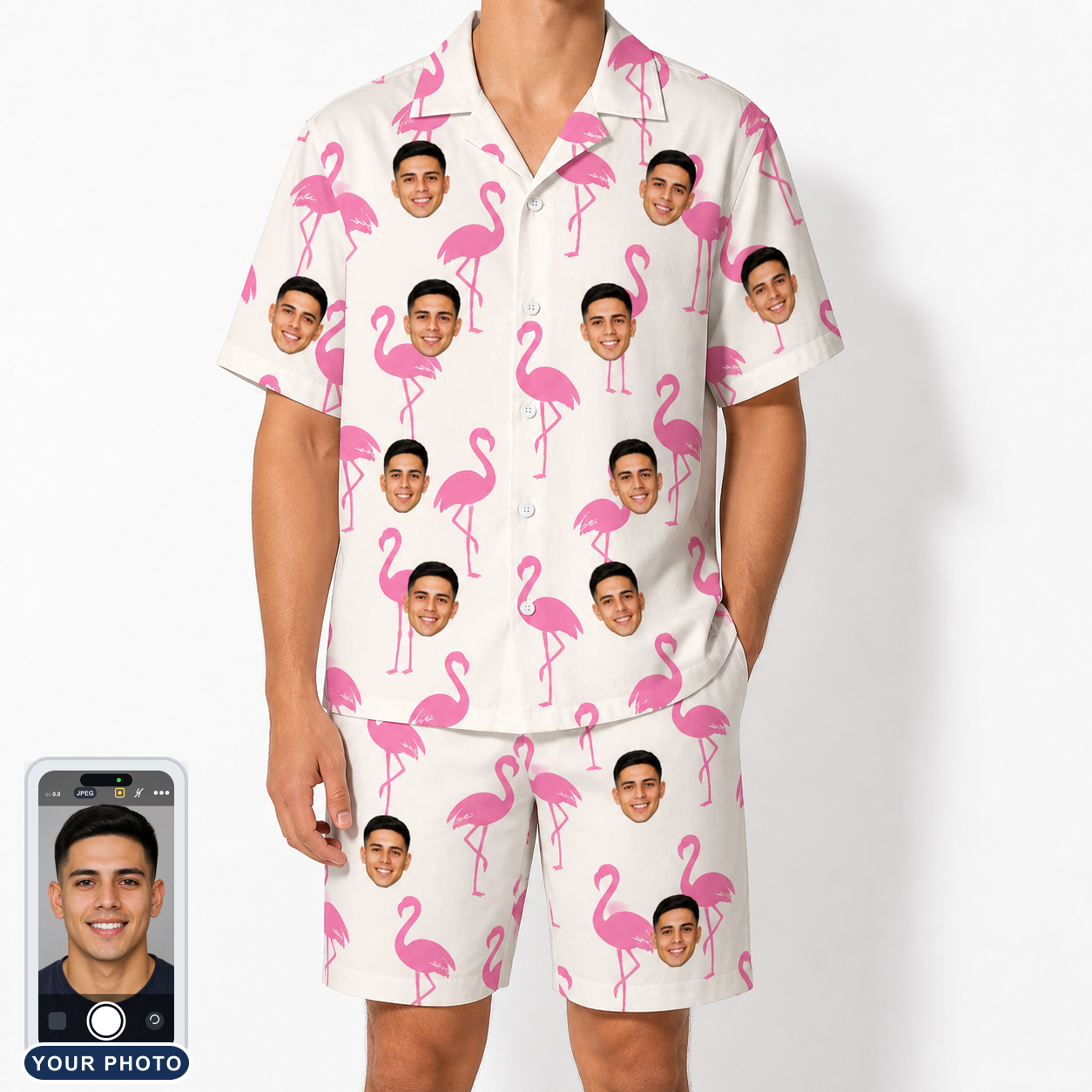 Men's Bubblegum Ballerinas Custom Face Shirt & Shorts Set