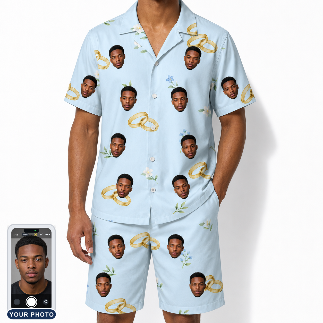 Men's Sandbar Signets Custom Face Shirt & Shorts Set