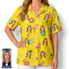 Women's Aqua Aviary Custom Face Hawaiian Shirt