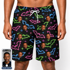 Men's Batty Night Custom Face Beach Shorts