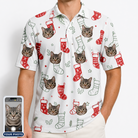 Men's Yule Pouches Custom Cat Face Polo Shirt