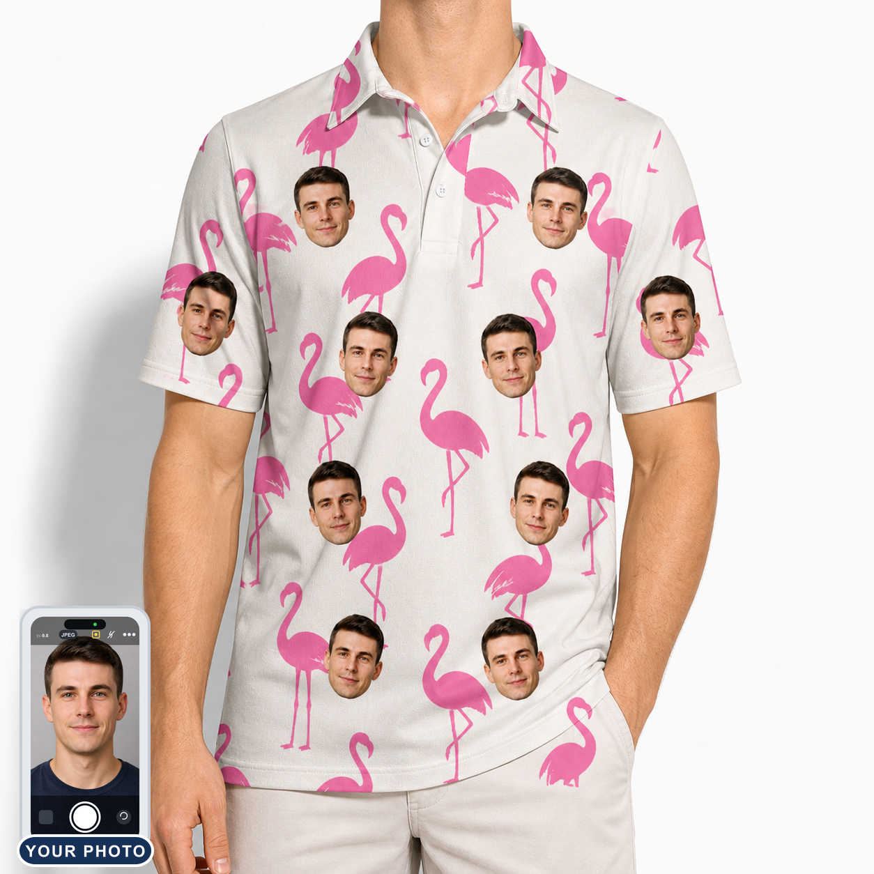 Men's Bubblegum Ballerinas Custom Face Polo Shirt