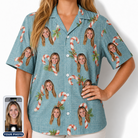 Women's Cane Carousel Custom Face Hawaiian Shirt