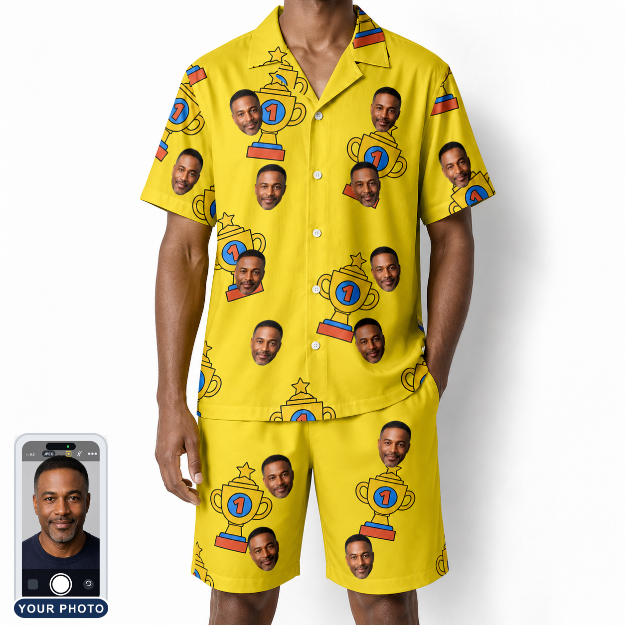 Men's Father’s Day Dynasty Custom Face Shirt & Shorts Set