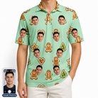 Men's Gingerbread Gallop Custom Face Polo Shirt