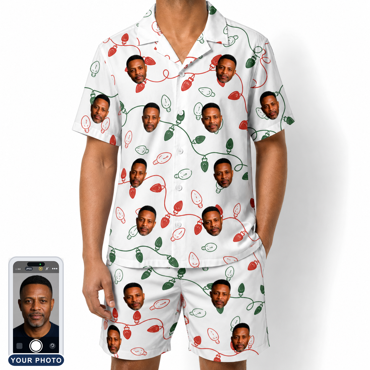 Men's Merry Circuits Custom Face Shirt & Shorts Set