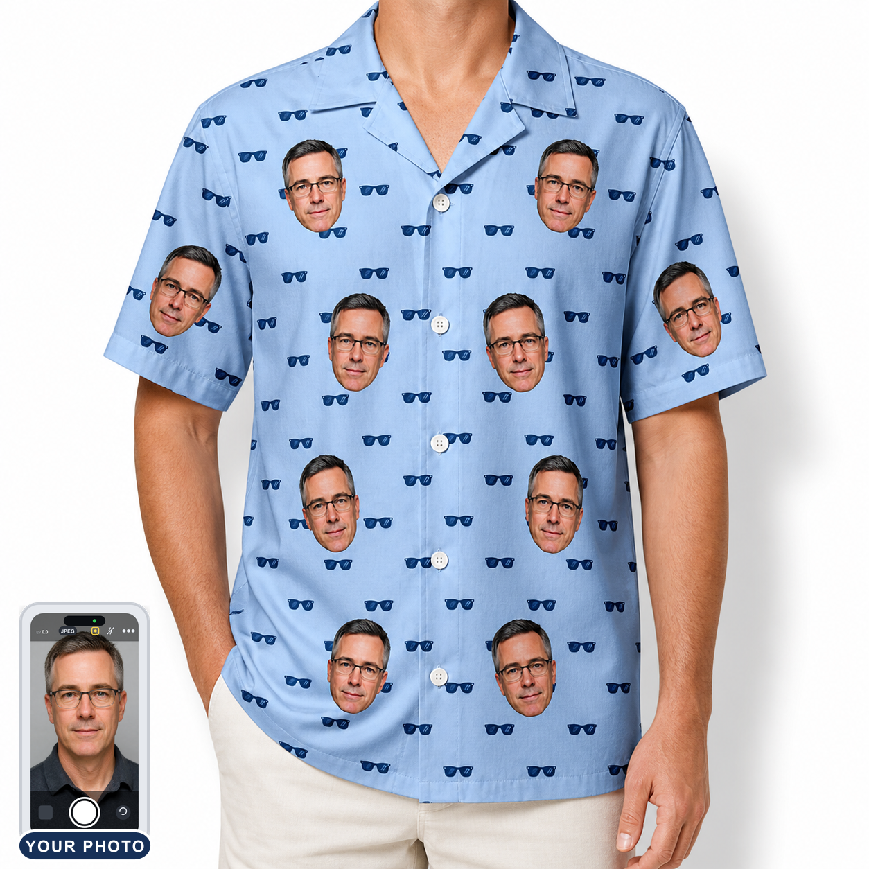 Men's Flirt Filters Custom Face Hawaiian Shirt