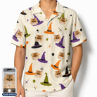 Men's Hexed Headwear Custom Cat Face Hawaiian Shirt