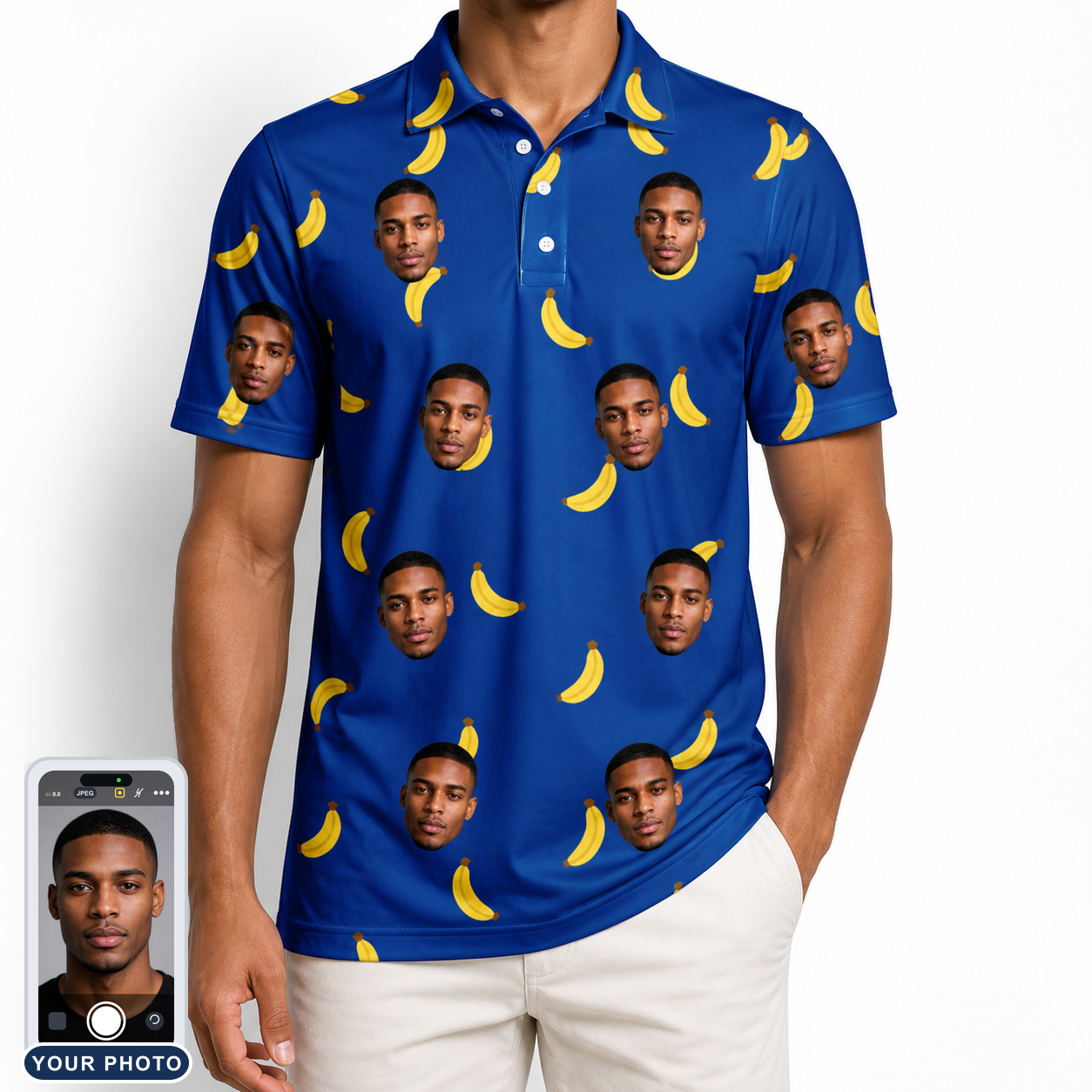 Men's Bunch Buzz Custom Face Polo Shirt