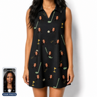 Women's Wedge Whirl Custom Face V-Neck Dress