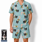 Men's Cane Carousel Custom Dog Face Shirt & Shorts Set