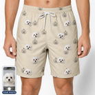 Men's Cucurbit Chuckles Custom Dog Face Beach Shorts