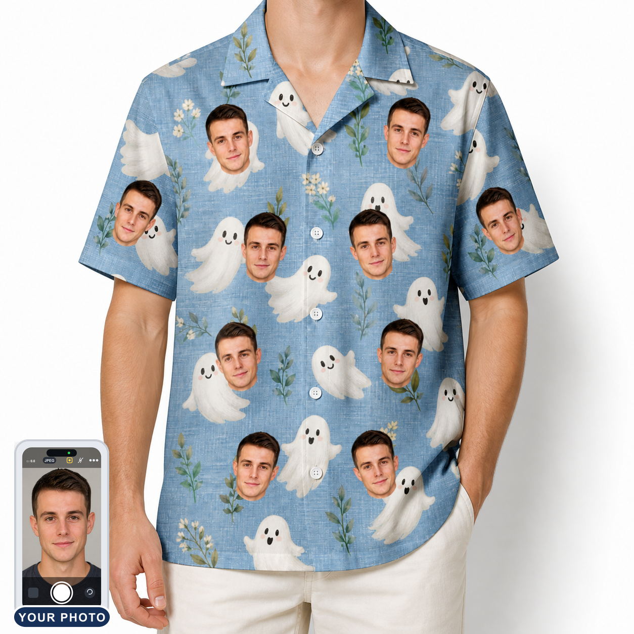 Men's Wisp Whimsy Custom Face Hawaiian Shirt