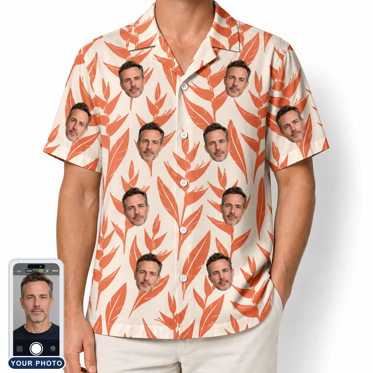 Men's Lobster Lilt Custom Face Hawaiian Shirt