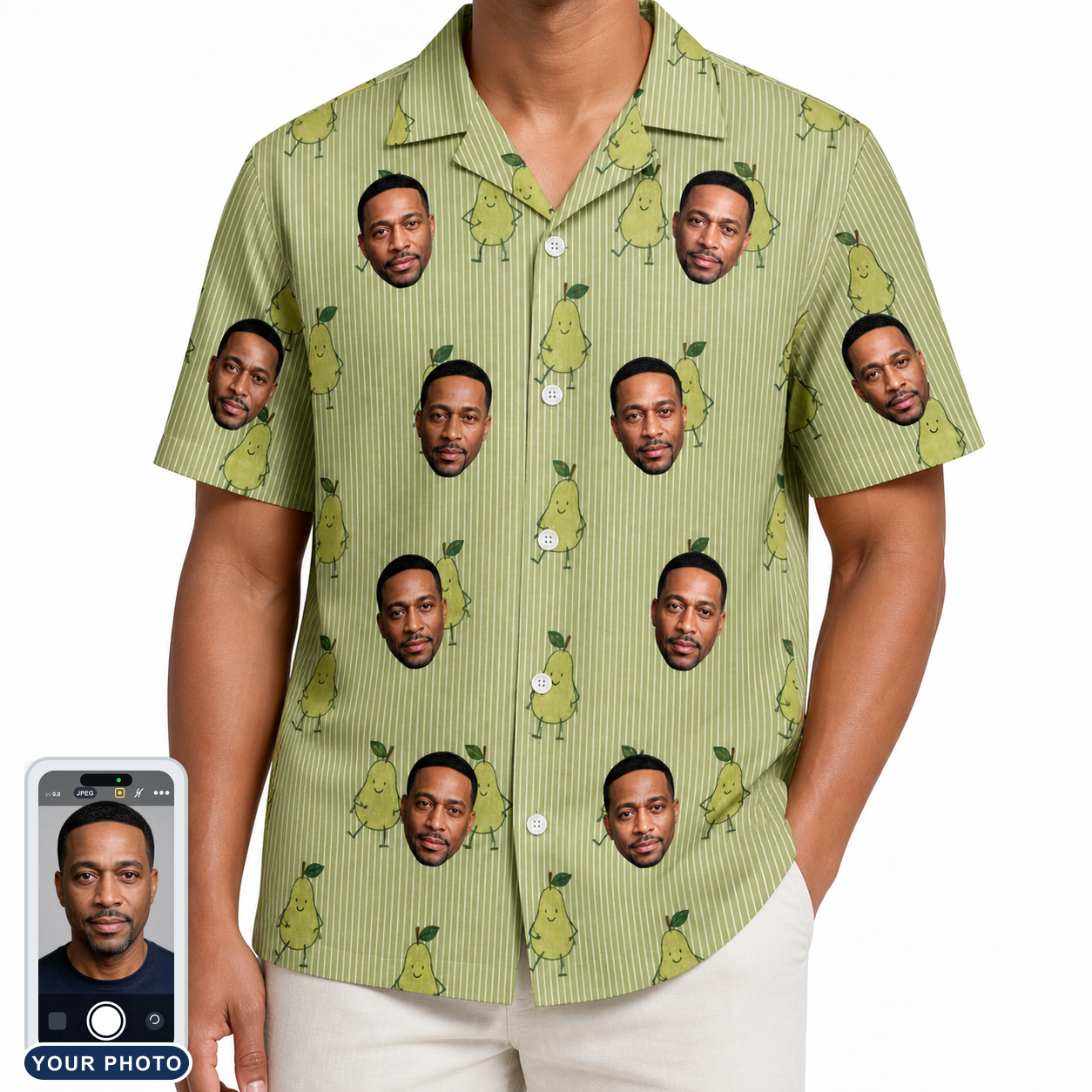 Men's Pyrus Pizzazz Custom Face Hawaiian Shirt
