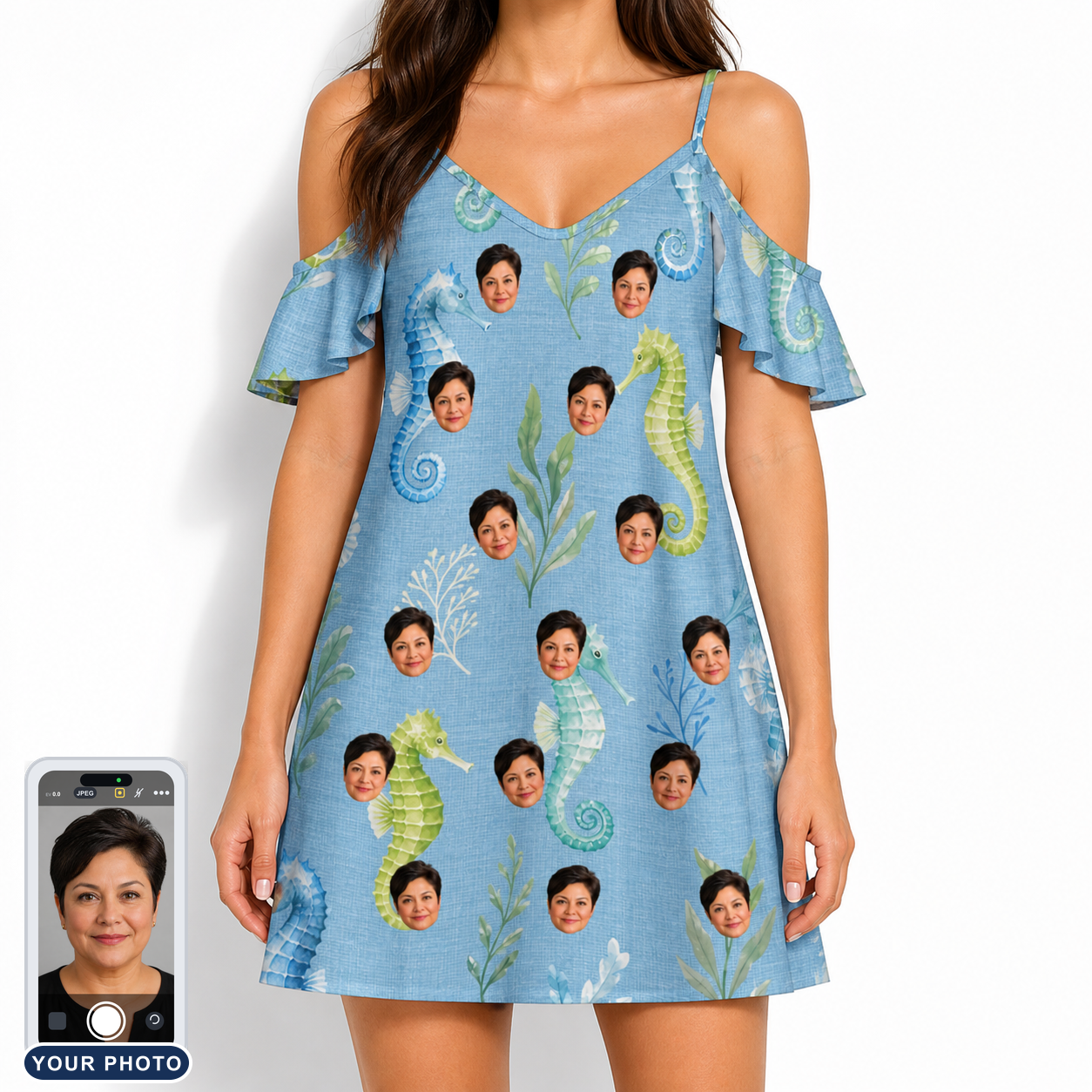 Women's Sea Pony Society Custom Face Off-Shoulder Dress