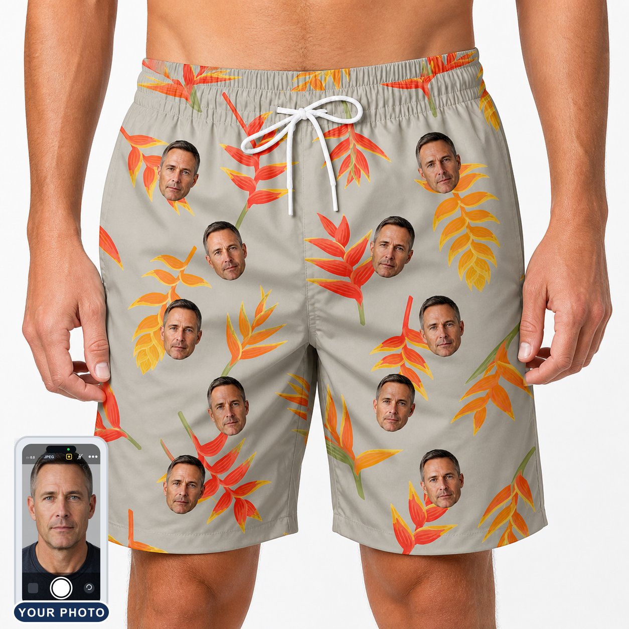 Men's Bract Attack Custom Face Beach Shorts