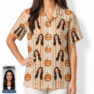 Women's Spooky Squash Custom Face Hawaiian Shirt